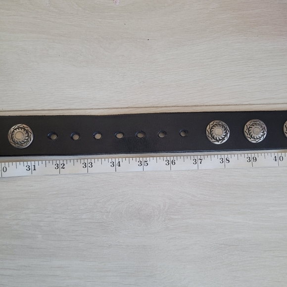 Johnny B Goods Black Heavy-duty Studded Hand Made Belt Genuine Leather Canadian - Picture 8 of 8